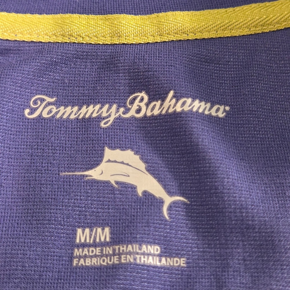Tommy Bahama Men's Half Zip Pullover Long Sleeve Shirt, Size M, Purple Green - Picture 3 of 9